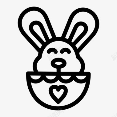 复活节彩蛋兔复活节彩蛋动物图标图标