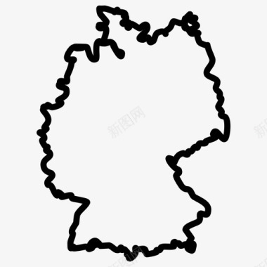 德国地图欧洲国家地图薄图标图标
