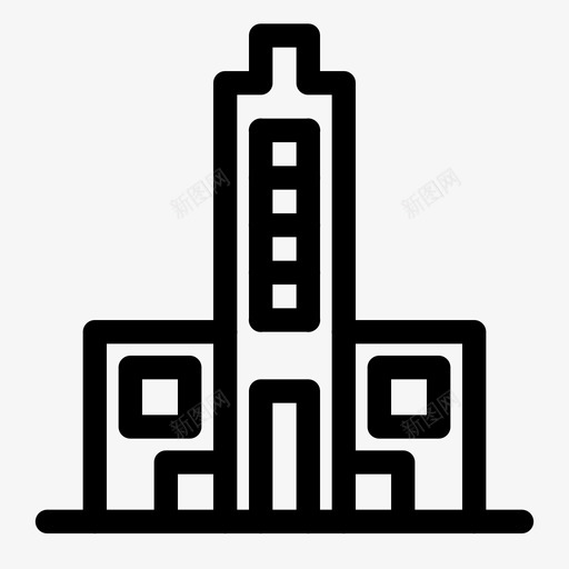 建筑城市设施图标svg_新图网 https://ixintu.com 城市 塔楼 建筑 建筑线 摩天大楼 设施