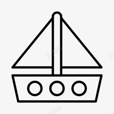 帆船海滩航海图标图标