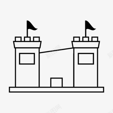 城堡堡垒防御图标图标