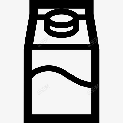 牛奶饮料包装图标svg_新图网 https://ixintu.com 包装 四包 牛奶 粗轮廓 饮料