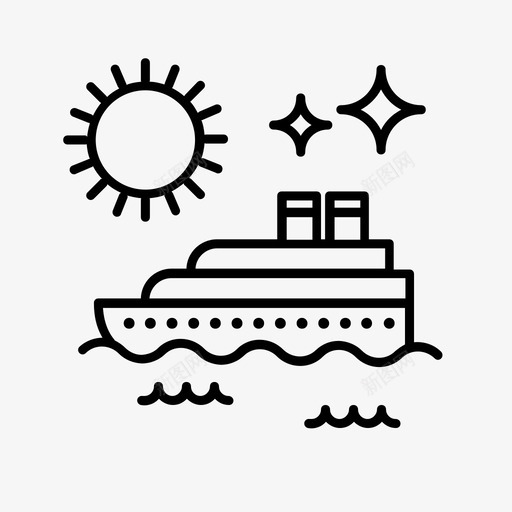 游船船海图标svg_新图网 https://ixintu.com 夏日的氛围 海 游船 船 阳光
