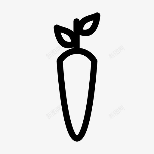 胡萝卜食物手绘图标svg_新图网 https://ixintu.com 手绘 胡萝卜 蔬菜 食物