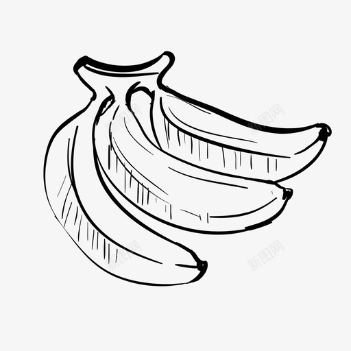 香蕉美味水果图标svg_新图网 https://ixintu.com 健康 手绘水果 水果 美味 香蕉