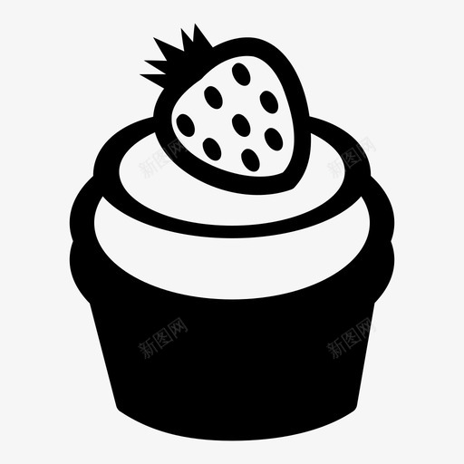 纸杯蛋糕甜点糖霜图标svg_新图网 https://ixintu.com 甜点 糖霜 纸杯蛋糕 面包房