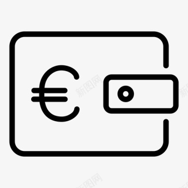 欧元钱包货币钱图标图标