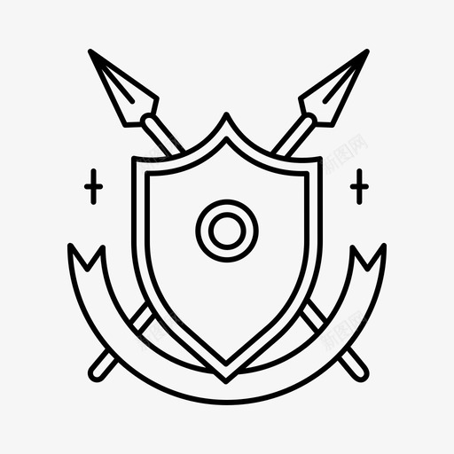 骑士徽章中世纪盾牌图标svg_新图网 https://ixintu.com 中世纪 幻想剑和巫术线图标集 盾牌 骑士徽章