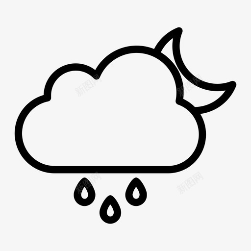 降雨量气候摄氏度图标svg_新图网 https://ixintu.com 天气 摄氏度 月亮 气候 降雨量