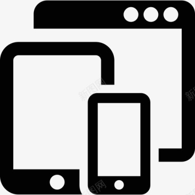 平板手机和浏览器技术响应式网络图标图标