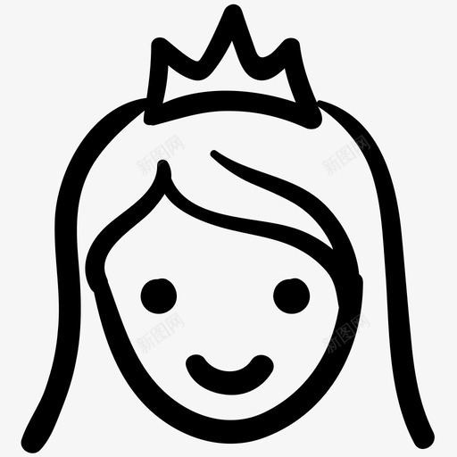女王化身涂鸦图标svg_新图网 https://ixintu.com 人物 化身 化身基本轮廓涂鸦 女孩 女王 涂鸦