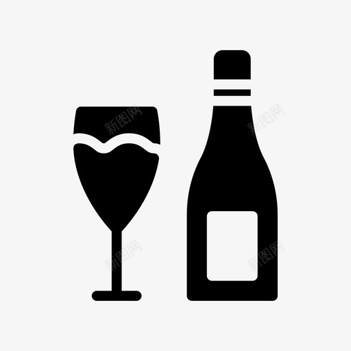 葡萄酒啤酒庆祝图标svg_新图网 https://ixintu.com 啤酒 庆祝 新年图标 玻璃杯 葡萄酒 饮料