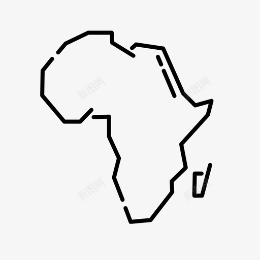 非洲大陆地理图标svg_新图网 https://ixintu.com 地理 大陆 岛屿 非洲