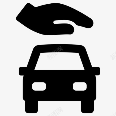 汽车保险汽车保护车辆图标图标