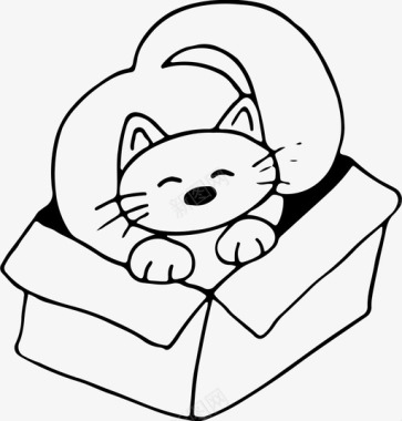 猫动物盒子图标图标