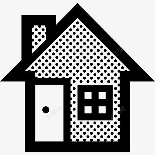 房子家地方图标svg_新图网 https://ixintu.com 地方 家 房子 粗粗的轮廓点缀其间