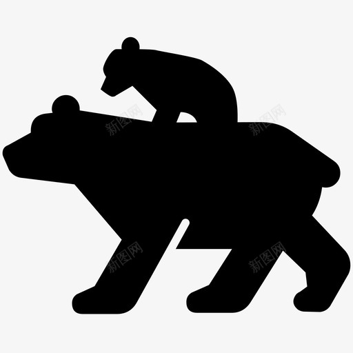 熊与幼崽动物森林图标svg_新图网 https://ixintu.com 动物 小狗 森林 灰熊 熊与幼崽 野生动物
