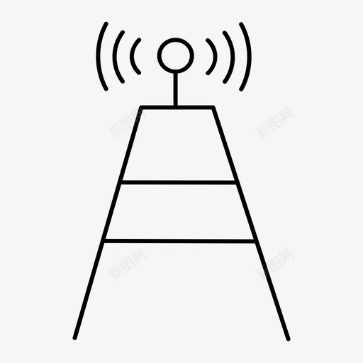 天线发送器信号图标svg_新图网 https://ixintu.com 信号 发送器 天线 波