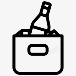 酒吧冰桶冰桶酒精啤酒图标高清图片