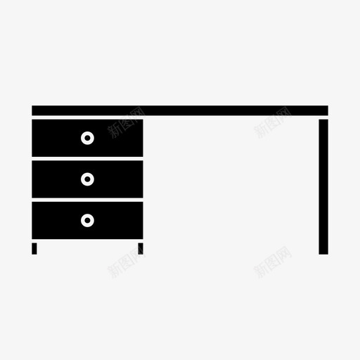 书桌办公桌写字台图标svg_新图网 https://ixintu.com 书桌 写字台 办公桌 家具雕刻