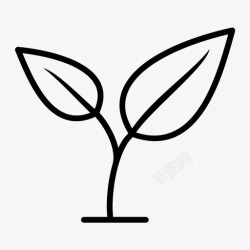 树木种子发芽耕种园艺图标高清图片