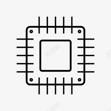 微芯片计算机微控制器图标图标