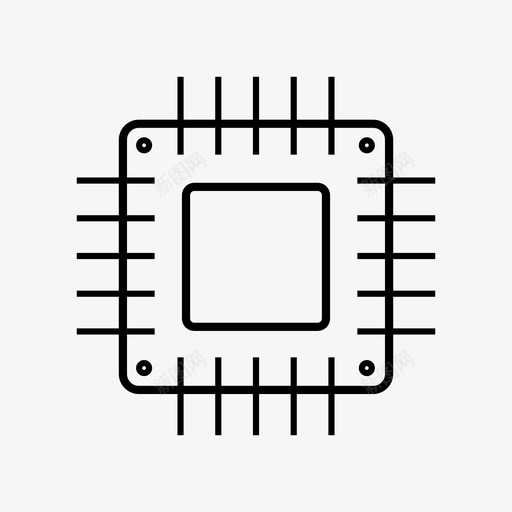 微芯片计算机微控制器图标svg_新图网 https://ixintu.com 微控制器 微芯片 技术 计算机