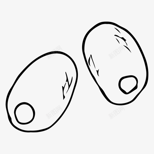 橄榄食物手绘图标svg_新图网 https://ixintu.com 手绘 橄榄 素描 食物