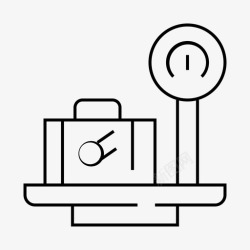 重量轻图标行李重量飞机重量机场标志飞机重量轻图标高清图片