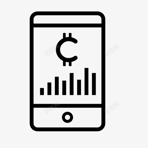 加密货币智能手机分析比特币图标svg_新图网 https://ixintu.com 分析 加密货币智能手机 图表 比特币 移动