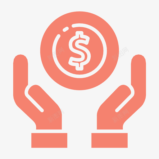 钱银行商业图标svg_新图网 https://ixintu.com 商业 存钱 手势 钱 银行