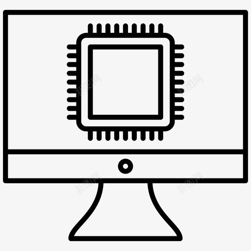 计算机电源cpu处理器图标svg_新图网 https://ixintu.com cpu 人工智能 处理器 计算机电源