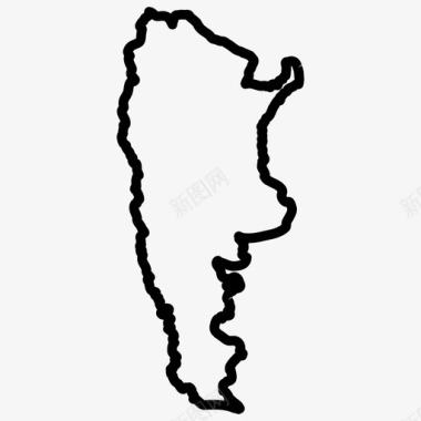 阿根廷阿根廷地图南美国家地图薄图标图标