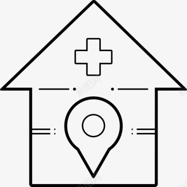 医院位置应用程序诊所图标图标