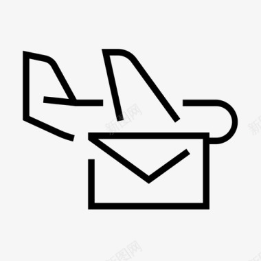 航空邮件信封留言图标图标