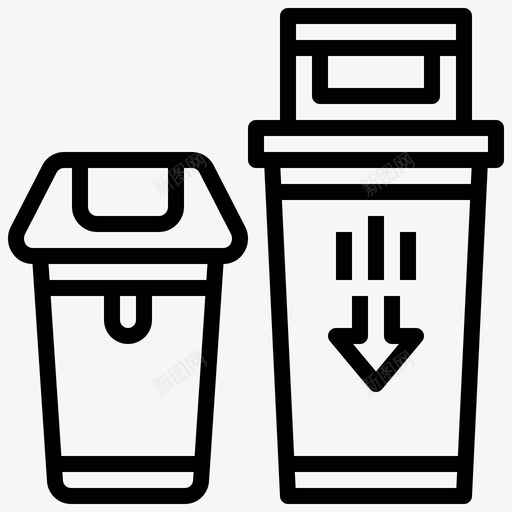 回收站罐子垃圾图标svg_新图网 https://ixintu.com 厨房工具 回收 回收站 垃圾 罐子