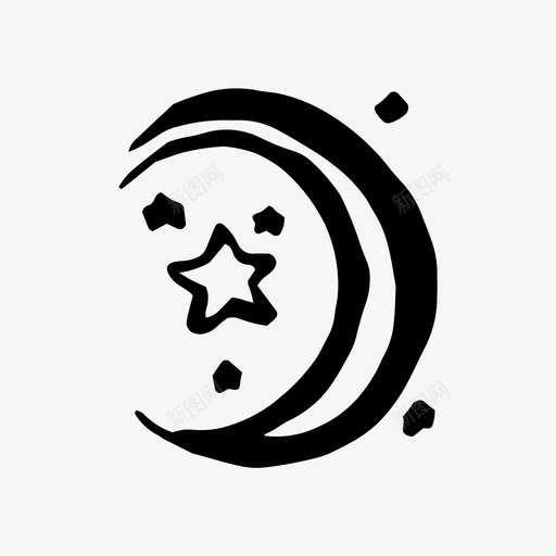月亮神秘魔法图标svg_新图网 https://ixintu.com 星星 月亮 神秘 魔法