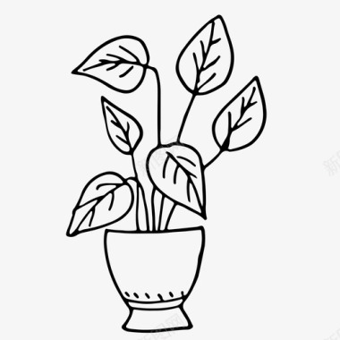 室内植物装饰植物花图标图标
