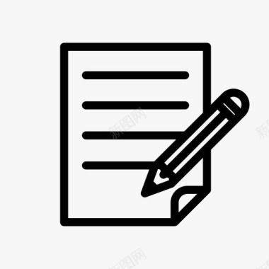 铅笔和纸办公室学校图标图标