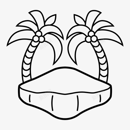 热带岛荒岛棕榈树图标svg_新图网 https://ixintu.com 夏天 天堂 度假 棕榈树 热带岛 荒岛