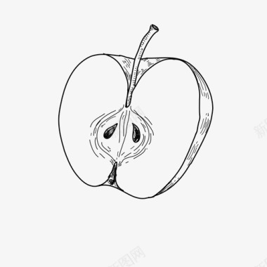 手绘苹果美味水果图标图标