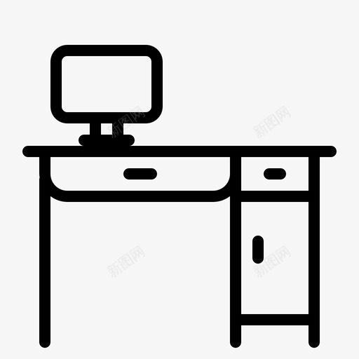 书桌家具室内图标svg_新图网 https://ixintu.com 书桌 室内设计 家具