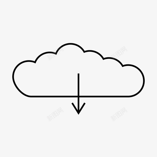 云下降图标svg_新图网 https://ixintu.com 下载 下降 云 保存 保留 网络用户界面线