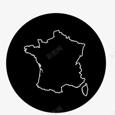 法国地图欧洲地图巴黎图标图标