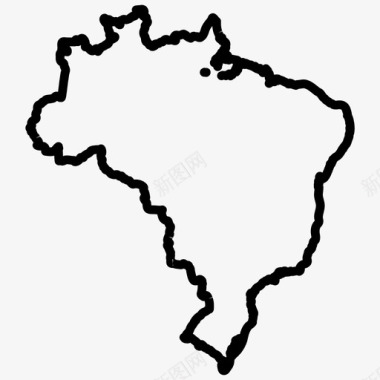 巴西巴西地图南美国家地图薄图标图标