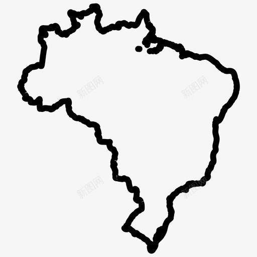 巴西巴西地图南美国家地图薄图标svg_新图网 https://ixintu.com 南美国家地图薄 巴西 巴西地图