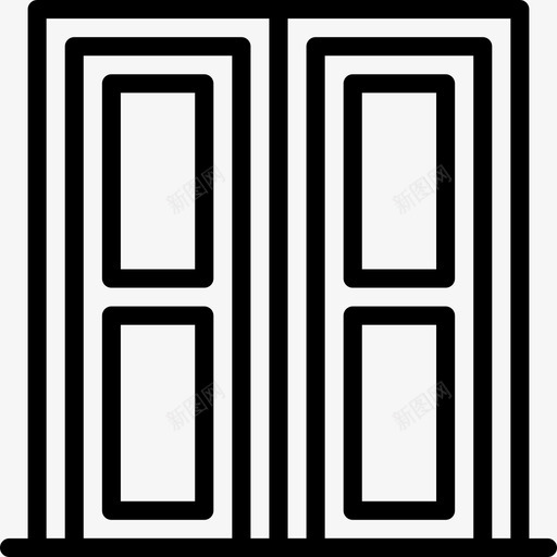 双开门电器家具图标svg_新图网 https://ixintu.com 双开门 家具 家用 漂亮家居第2卷概述 电器 衣柜