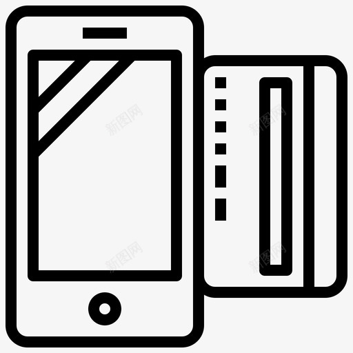 网上支付银行商务图标svg_新图网 https://ixintu.com 商务 手机 智能手机 网上支付 购物零售 银行