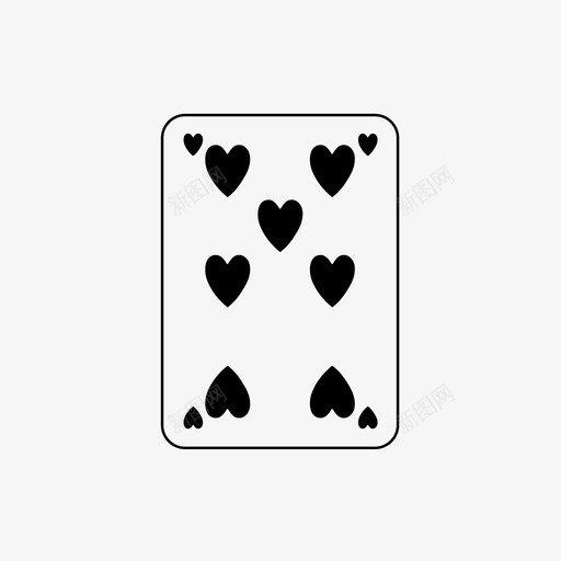 七颗红桃纸牌玩牌图标svg_新图网 https://ixintu.com 七颗红桃 扑克 扑克牌 玩牌 纸牌