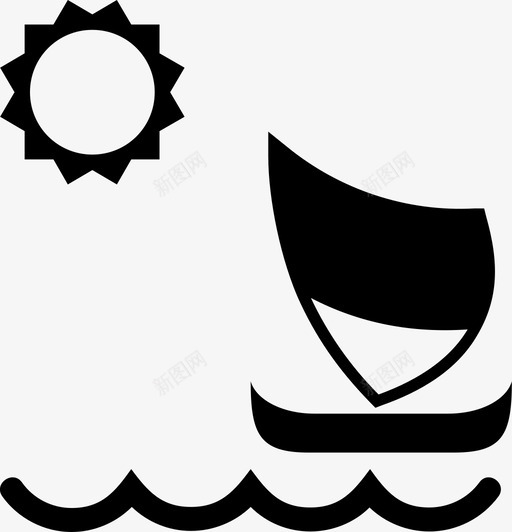 海滩享受帆船图标svg_新图网 https://ixintu.com 享受 大海 帆船 海滩 阳光